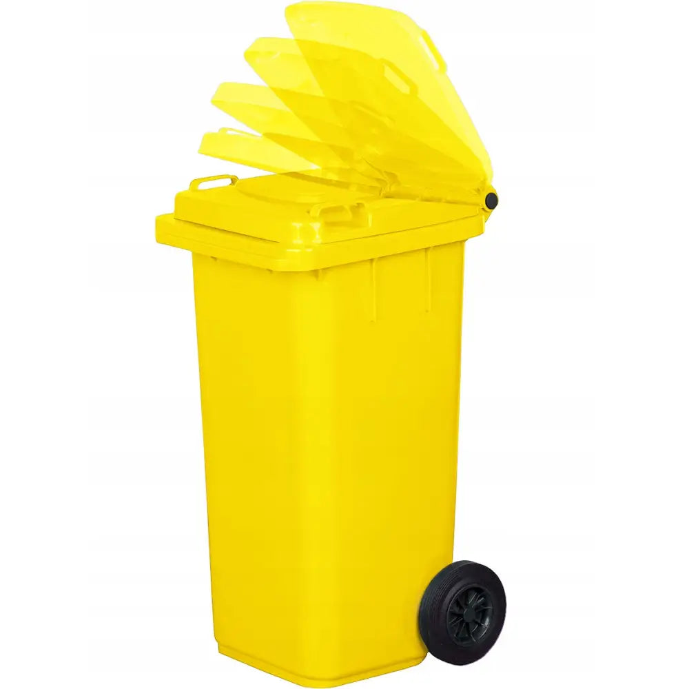 Søppelbøtte Avfallsbeholder 120 l Kraftig Gul Plast - 1