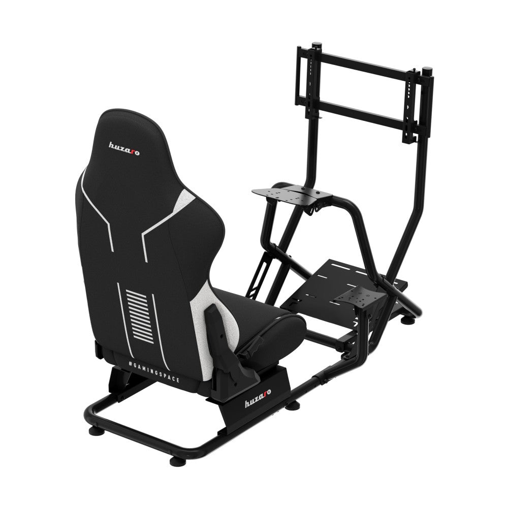 Huzaro Speed 6.0 cockpit med rattholder og pedalbrakett montert
