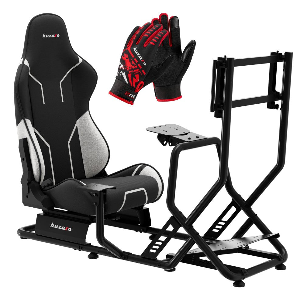 Huzaro Speed 6.0 racingsimulator cockpit rød stålramme – frontvisning