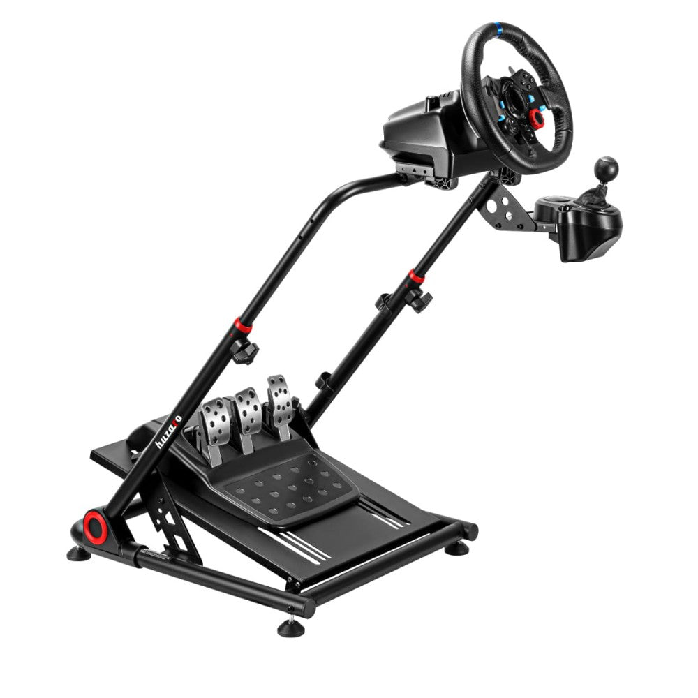 Huzaro Speed 3.0 stativ med rattholder montert – nærbilde