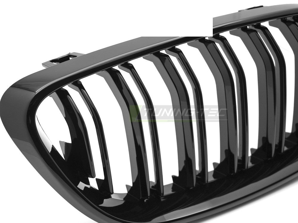 Glossy svart grill med double bar-design til BMW 2-serie F22 sett forfra