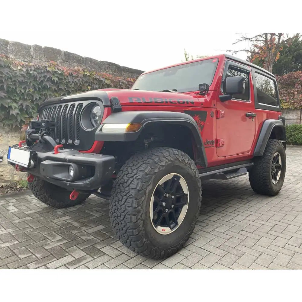 Stål Front Støtfanger Med Bull Bar Og Vinsjplate - Jeep Wrangler Jl 4xe 21- - 6