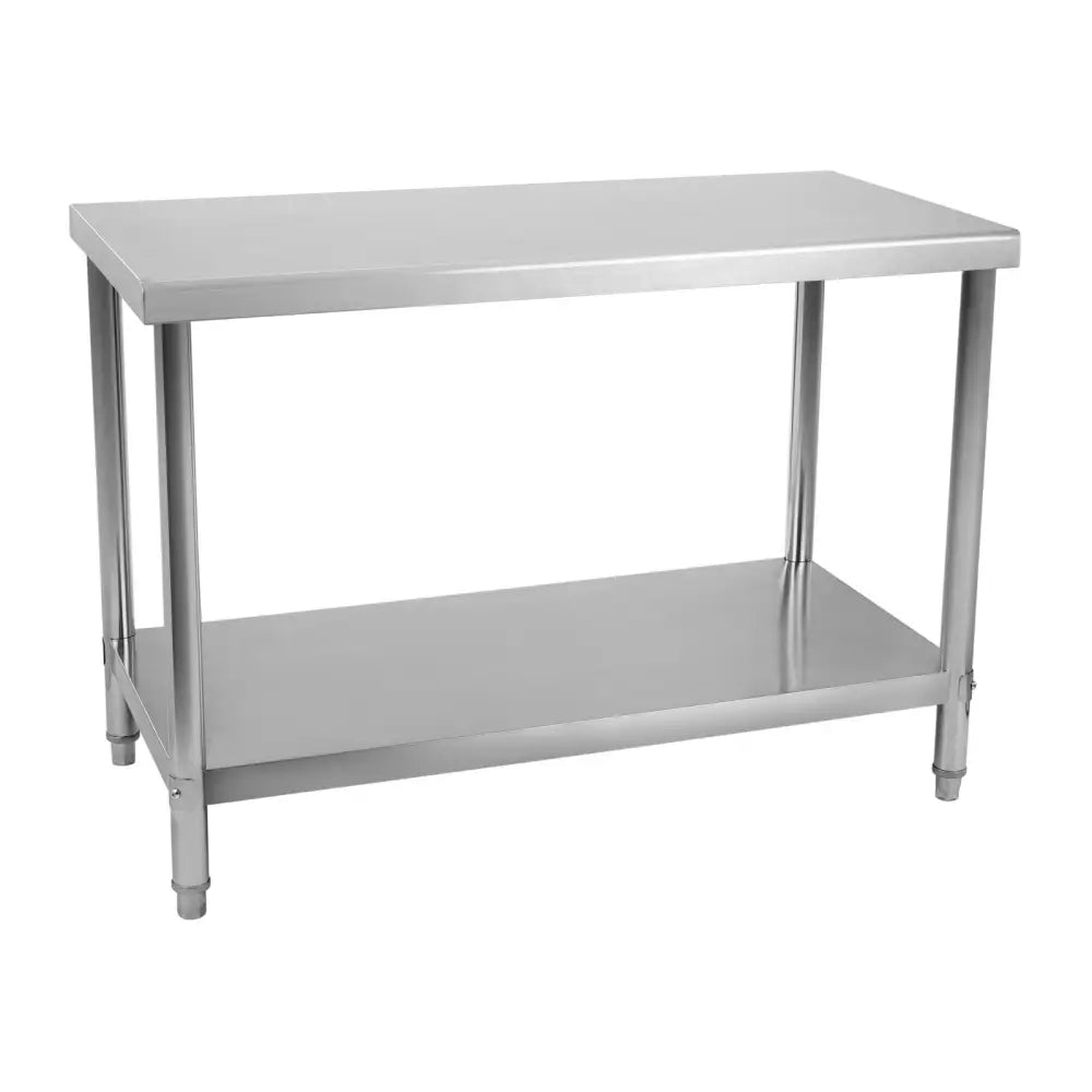 Stål Kjøkkenbord Med Rustfri Arbeidsbenk Og Bunnhylle 100x60cm - 2