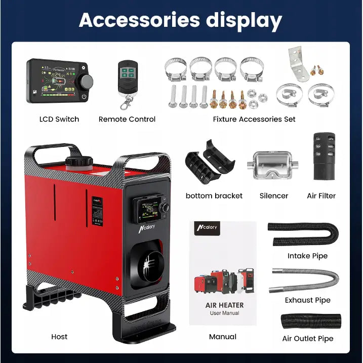 Stasjonær Varmeapparat 12/24v 5-8kw Bluetooth Lcd