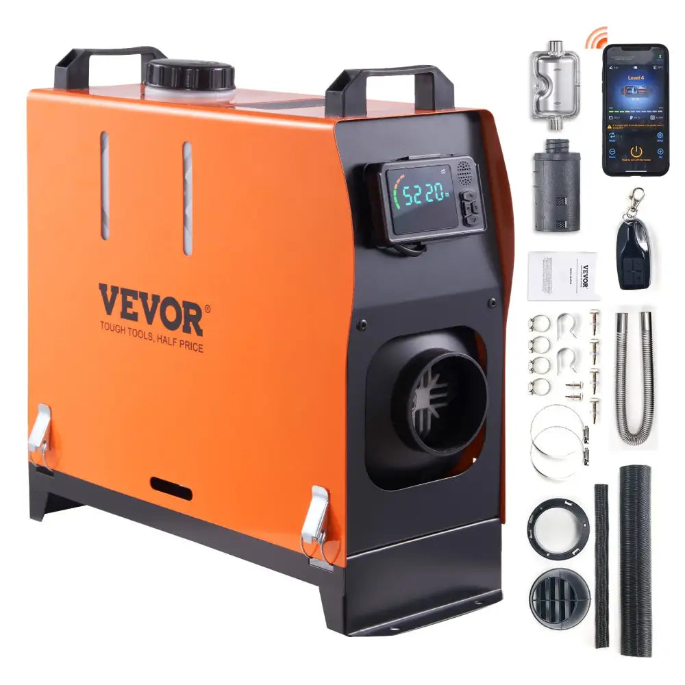 Stasjonær Varmeapparat 12/24V 8kW Bluetooth Lcd