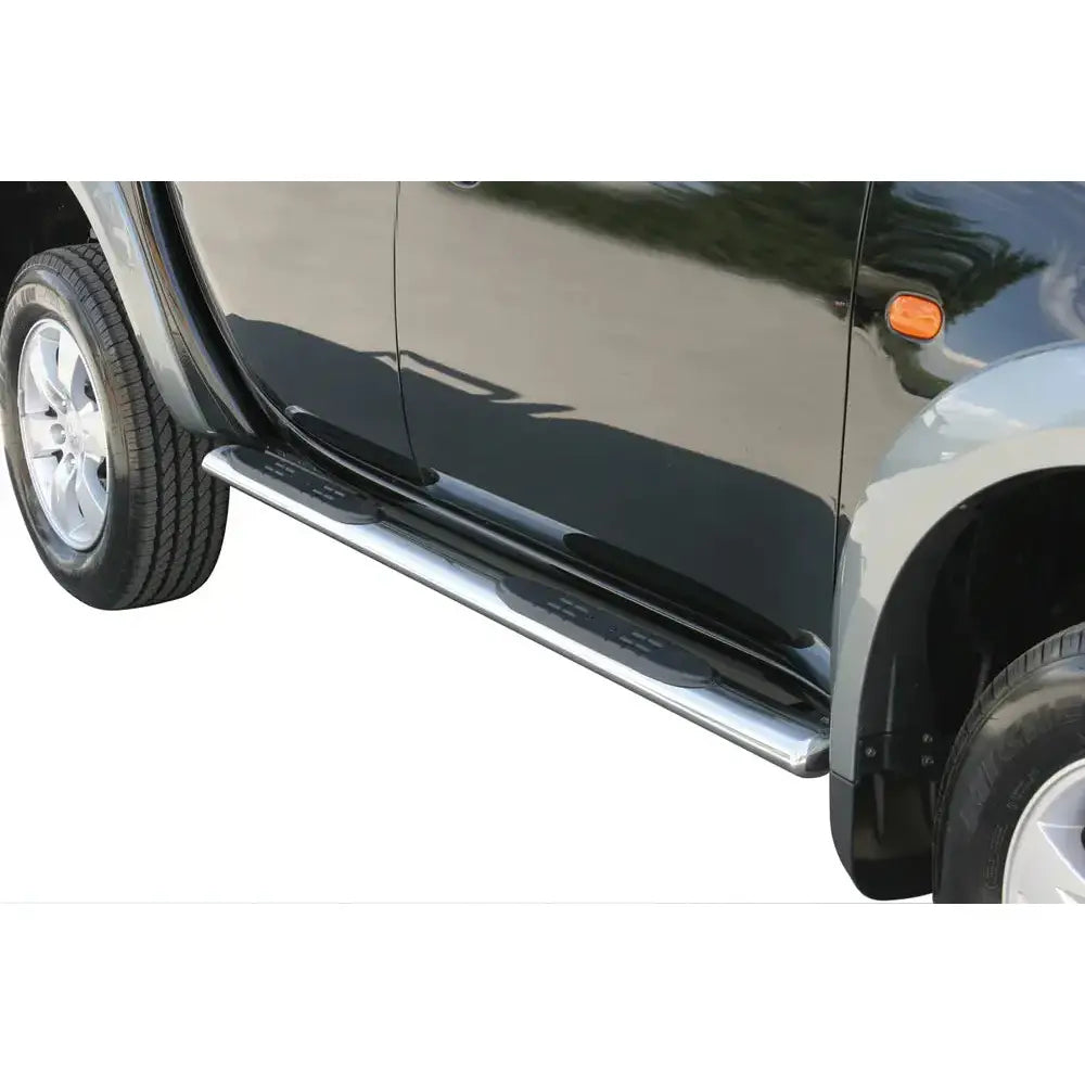 Stigtrinn Mitsubishi L200 06-09 Double Cab - Grand Pedana Oval - Polert Stål 1