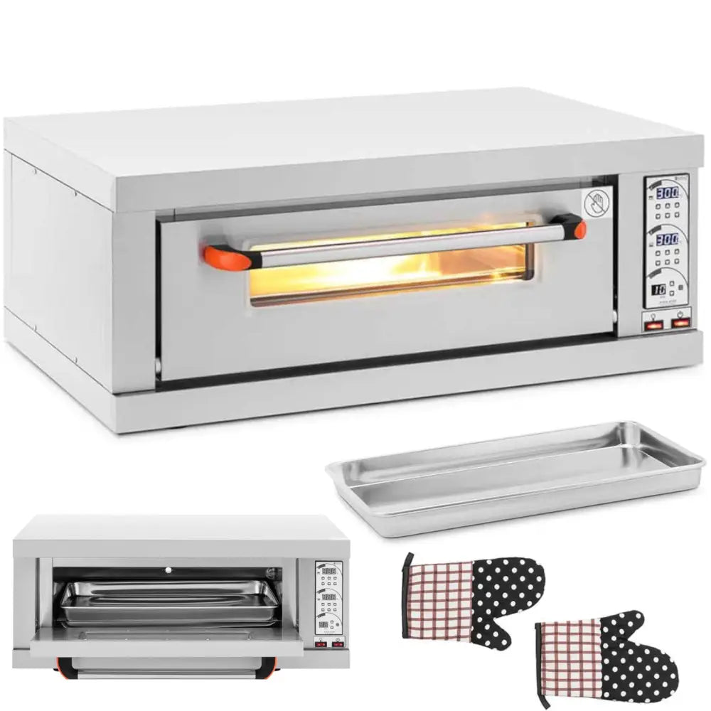 Støpejernspizzaovn 40cm 1 Kammer 300c 3200w 230v - 1