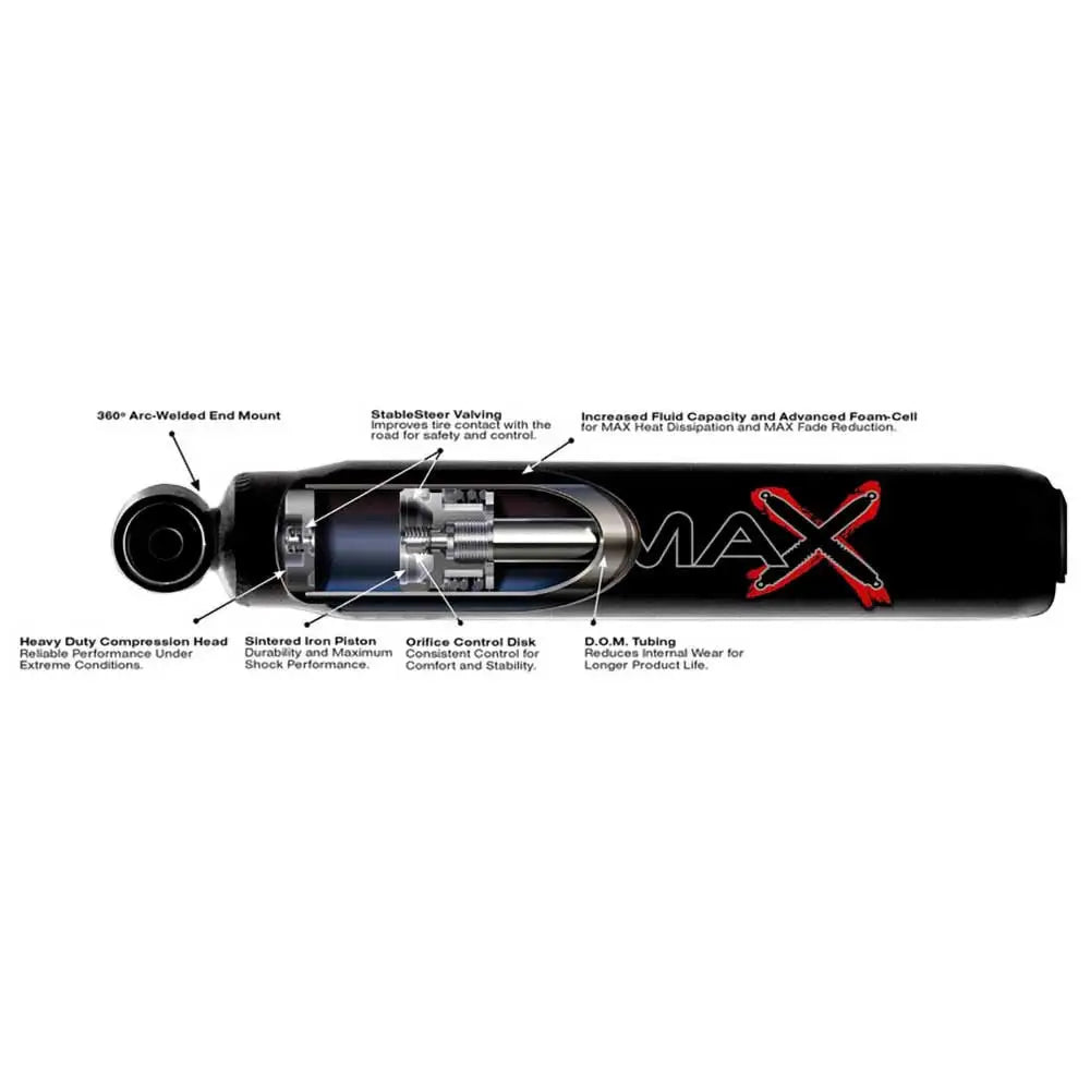 Støtdemper Bakre Hydrauliskvæske Skyjacker Black Max Løft 0-3’ - Ford F250 99-04 - 4