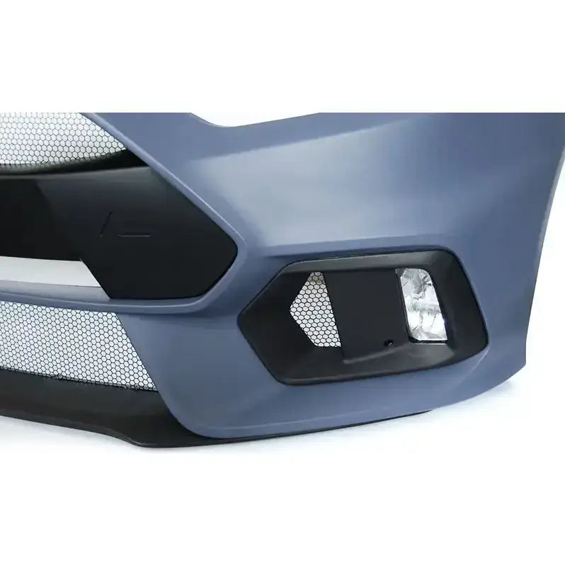 Frontbumper for Ford Focus 15-18 Sport RS med matt grå finish, svart grill og rektangulært tåkelys.