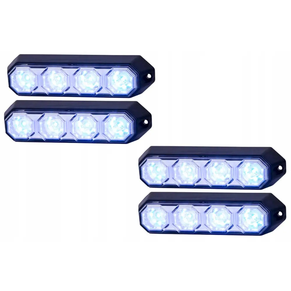 Stroboskopisk Blitslampe Varsellys Led 12/24v Sett Med 4 Stk - 1