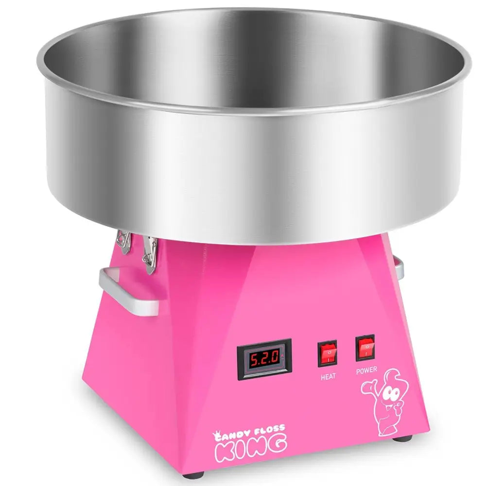 Sukkerspinnmaskin med Led-lys Rosa 52cm 1030w Royal Catering Rczk-1030-w-r