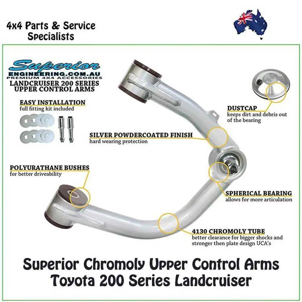 Superior Engineering Lift 2-6’’ Forsterkede øvre Kontrollarmer - Toyota Land Cruiser J20 07-21