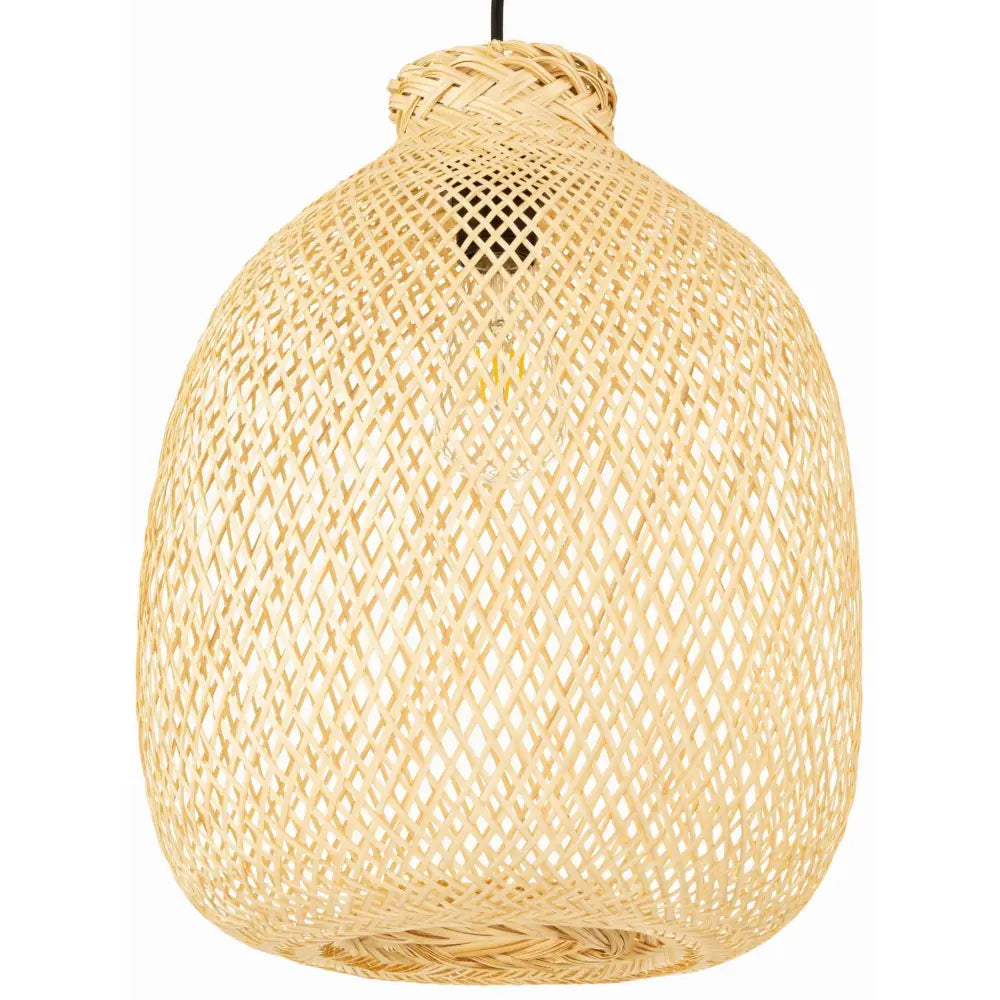 Svart Boho Bambus Hengelampe Bali 30cm (lw Svart Bmb04) - 1