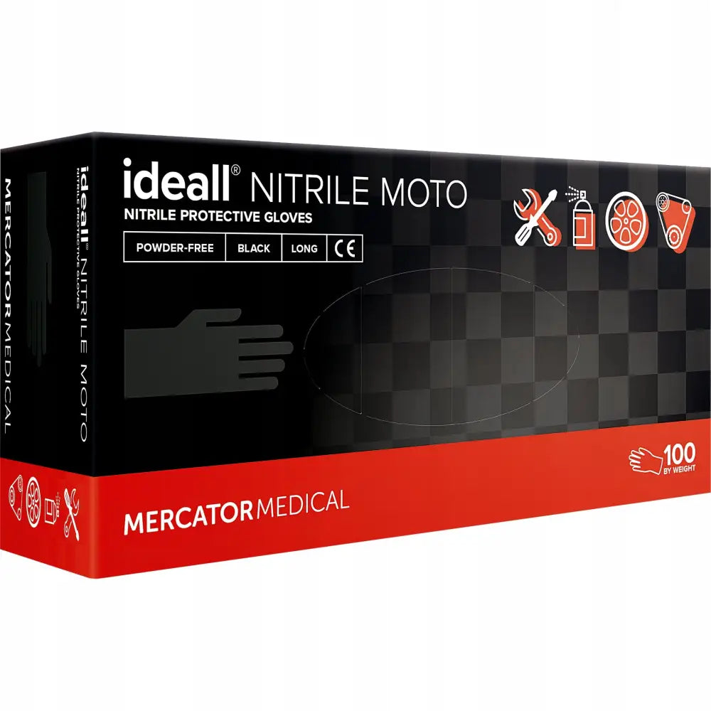 Svarte Nitrilhansker Mercator Ideall Moto Xl r (100 Stk) - 1