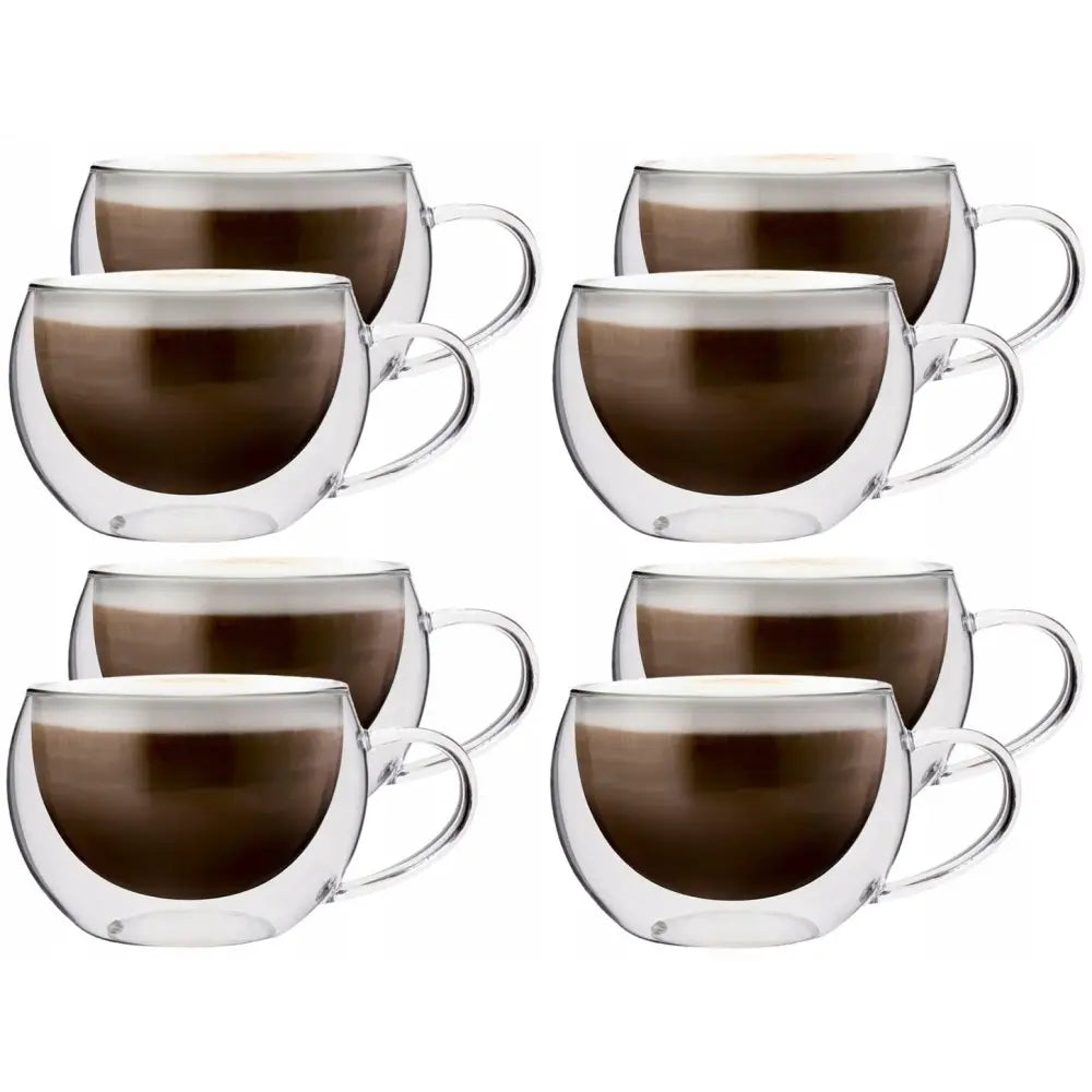 Termiske Kopper Med Doble Vegger Og Håndtak For Kaffe Cappuccino Te X8 - 1