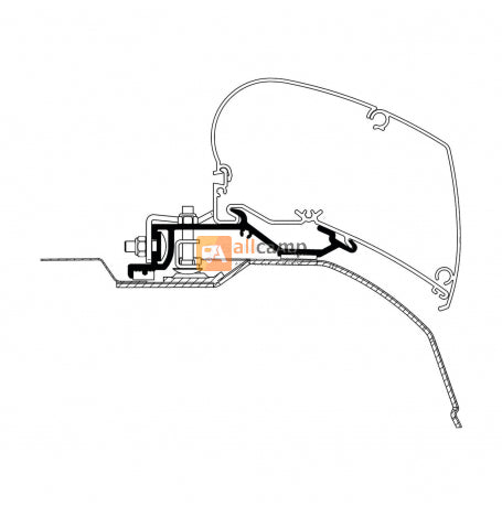 Thule Omnistor 6300 Takmarkise 375 cm for Ducato/Jumper/Boxer L3H2 – monteringseksempel