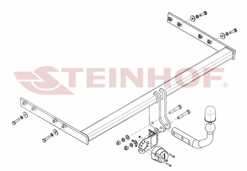 Tilhengerfeste Audi A3 8P Facelift (2008-2013) – fastmontert - sett forfra