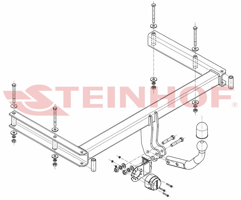 Tilhengerfeste Audi A5 8T Coupe (2007-2016) – fastmontert - sett forfra