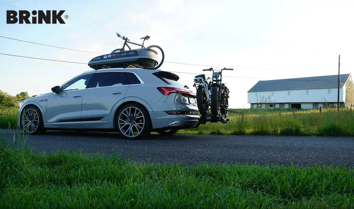 Nærbilde av Brink vertikal avtagbar kule med sikkerhetslås for Audi Q8 e-tron