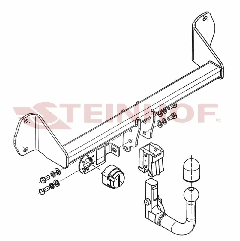 Tilhengerfeste Bmw 1 Serie 3D(F21) (2014-2019) – avtagbart - sett bakfra