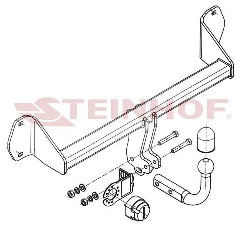 Tilhengerfeste Bmw 1 (F20) LCI (2015-2019) – fastmontert - sett forfra