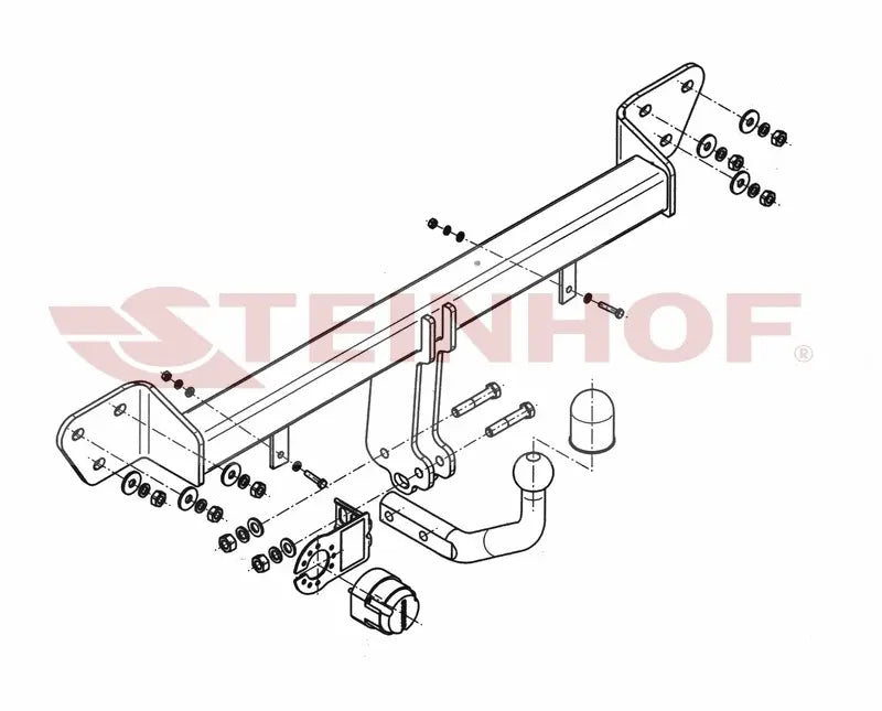 Tilhengerfeste Bmw 7 (E65 / E66) (2001-2008) – fastmontert - sett forfra