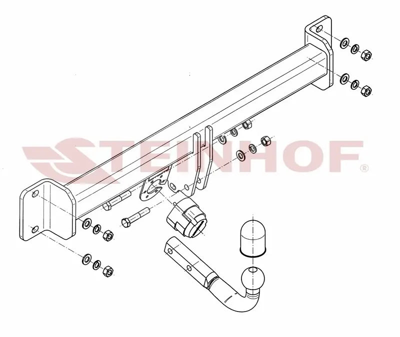 Tilhengerfeste Bmw X3 (E83)(E83LCI) (2004-2010) – fastmontert - sett forfra