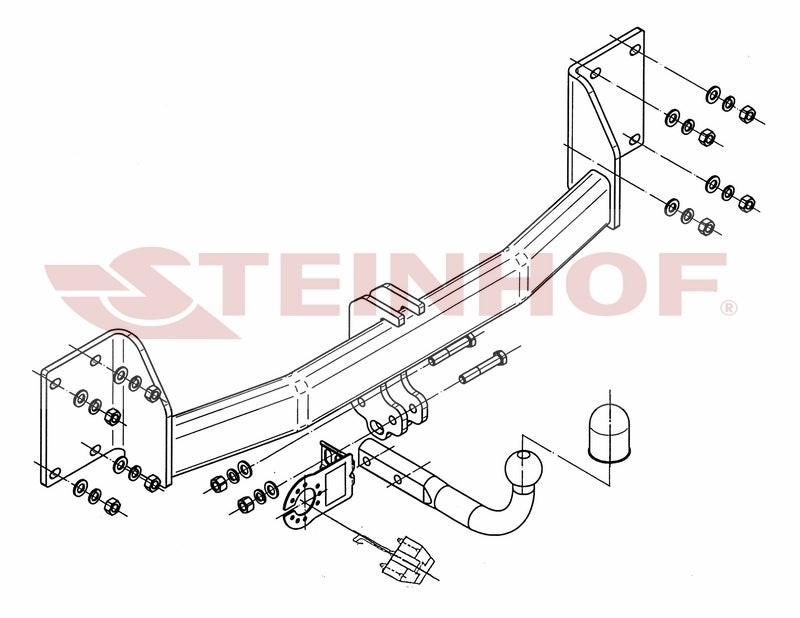 Steinhof fastmontert tilhengerfeste til BMW X6 (E71) 2007–2014 – D-verdi 16 kN, maks. 3500 kg