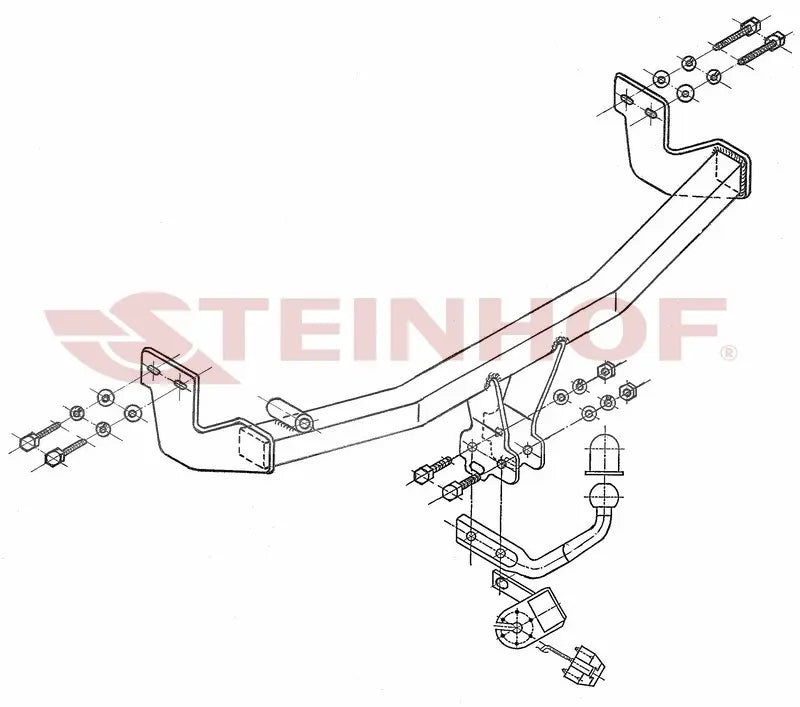 Tilhengerfeste Citroen C3 I (2002-2009) – fastmontert - sett forfra
