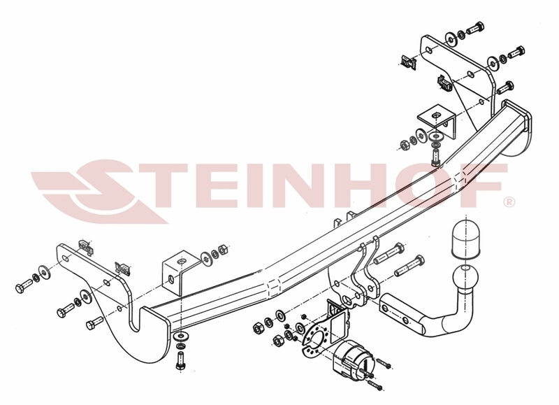 Steinhof fastmontert tilhengerfeste til Citroën C3 Picasso 2009–2017 – D-verdi 7,3 kN, maks. 1200 kg