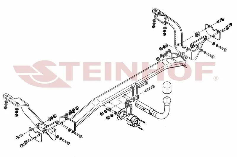 Steinhof fastmontert tilhengerfeste til Citroën C4 Grand Picasso 2011–2013 – D-verdi 9,70 kN, maks. 1800 kg