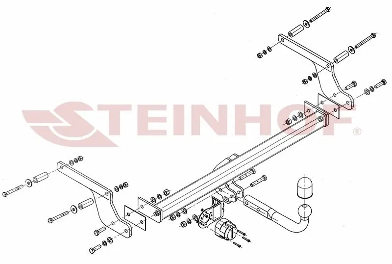 Tilhengerfeste Dacia Duster I (2010-2013) – fastmontert - sett forfra