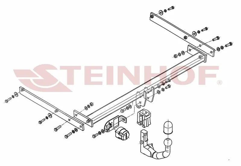 Steinhof avtagbart tilhengerfeste til Ford Edge inkl. USA-versjon (2015–) – D-verdi 11,60 kN