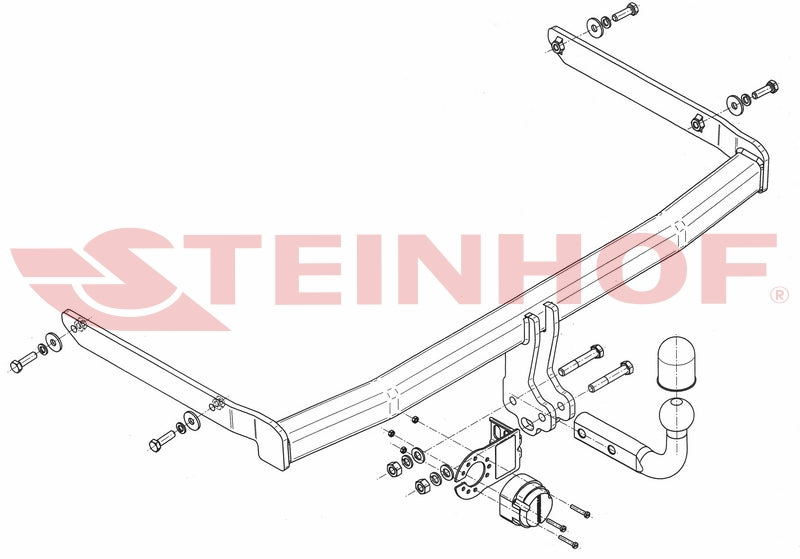 Steinhof fastmontert tilhengerfeste til Ford Fiesta Mk5 (2002-2008) – maks 900 kg, D-verdi 5,7 kN