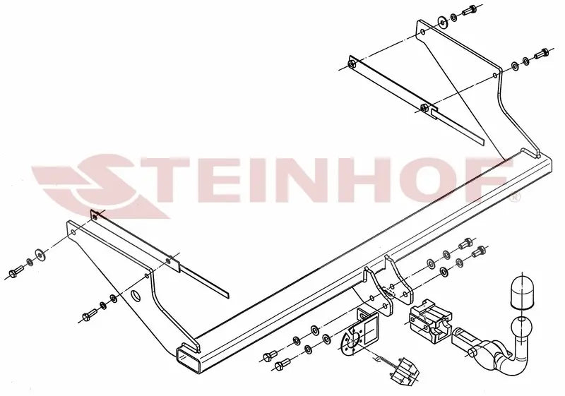 Steinhof avtagbart tilhengerfeste til Ford Focus II Stasjonsvogn 2008-2011 – horisontal kule med lås
