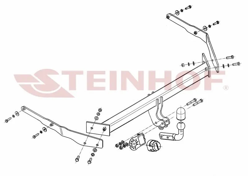 Tilhengerfeste Ford Focus III Stasjonsvogn (2010-2019) – fastmontert - sett forfra