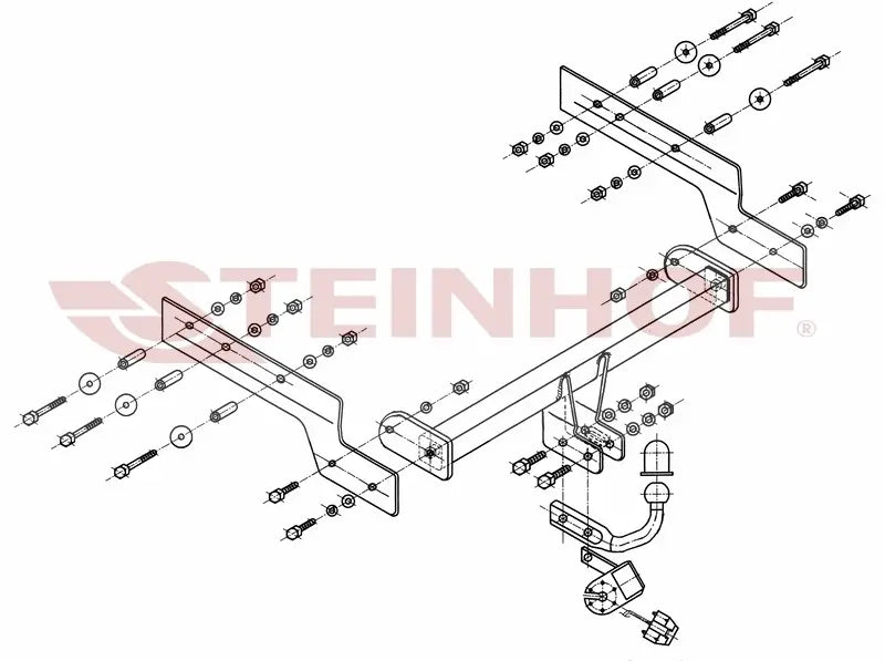 Tilhengerfeste Ford Mondeo III Stasjonsvogn (2000-2007) – fastmontert - sett forfra