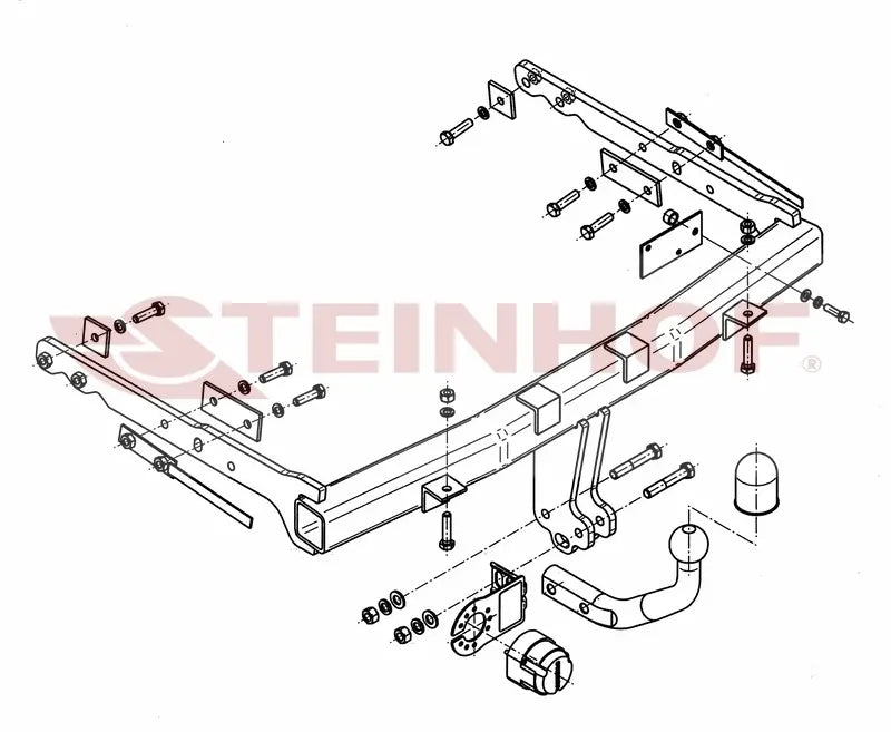 Tilhengerfeste Ford S-Max I (2006-2014) – fastmontert - sett forfra