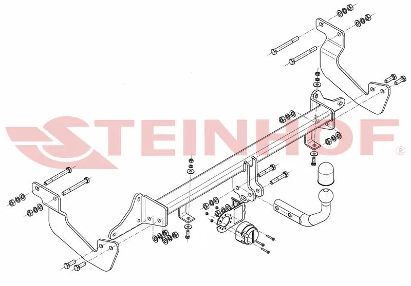 Tilhengerfeste Ford Transit Courier I (2014-2023) – fastmontert - sett forfra