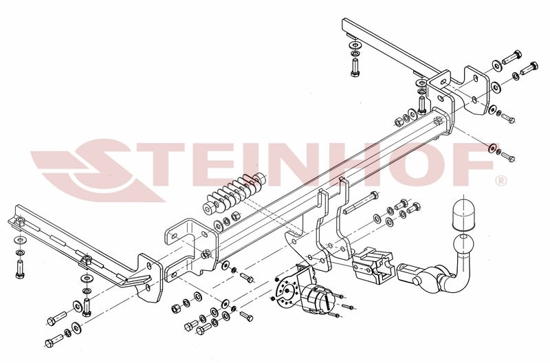 Steinhof avtagbart tilhengerfeste til Honda Accord 4D (2008–2015) – D-verdi 9,5 kN, maks. 1800 kg
