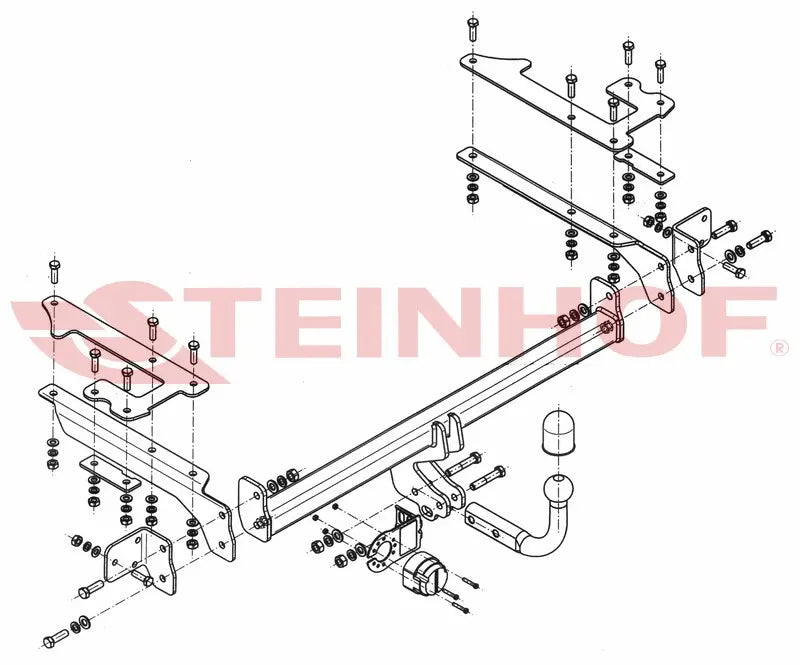 Steinhof fastmontert tilhengerfeste til Honda Civic 5D (2000-2005) – D-verdi 6,9 kN, maks. 1200 kg