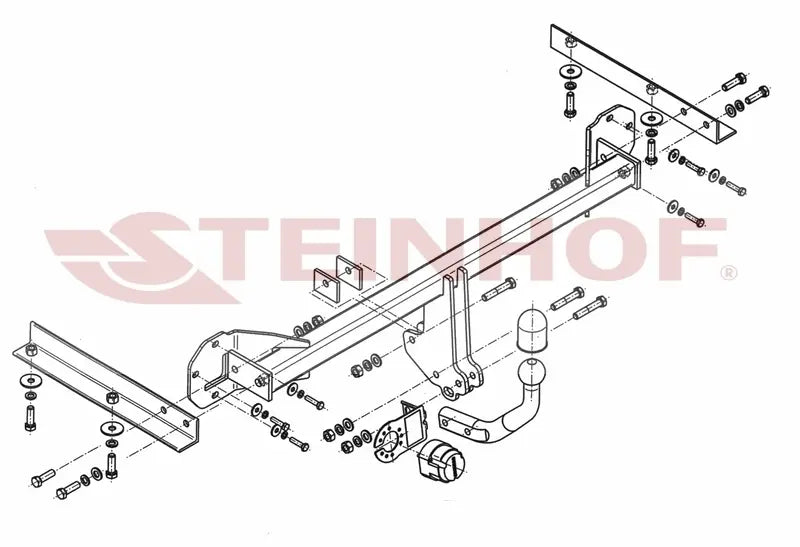 Steinhof fastmontert tilhengerfeste til Honda Civic 5D 2012-2014 – maks 1500 kg, D-verdi 8,40 kN