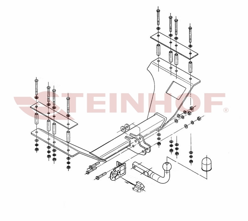 Tilhengerfeste Honda CR-V II (2001-2006) – fastmontert - sett forfra
