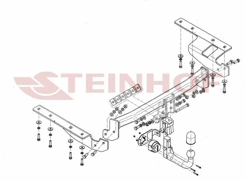 Steinhof avtagbart tilhengerfeste til Honda CR-V III (2006-2012) – vertikal kule med lås, E20-godkjent