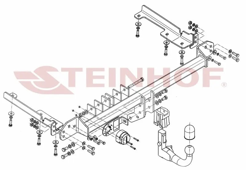 Steinhof avtagbart tilhengerfeste til Honda CR-V IV (2012-2018) – vertikal kule med lås, D-verdi 10,5 kN