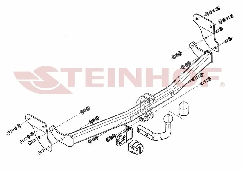 Steinhof fastmontert tilhengerfeste til Hyundai i20 I (2008-2014) – D-verdi 7 kN, maks. 1200 kg