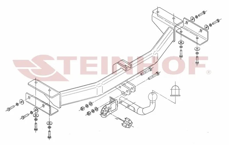 Tilhengerfeste Hyundai Tucson II (2010-2015) – fastmontert - sett forfra