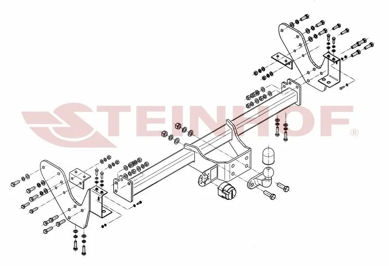 Steinhof fastmontert tilhengerfeste til Isuzu D-Max I Facelift (2008-2012) – 3000 kg, D-verdi 15 kN