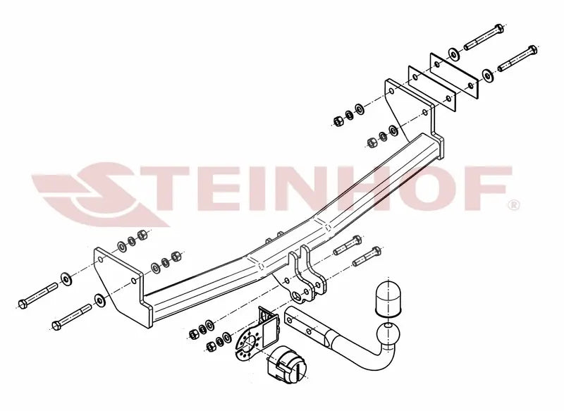 Tilhengerfeste Jeep Patriot (MK74) (2007-2011) – fastmontert - sett forfra