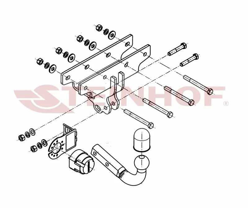 Tilhengerfeste Jeep Wrangler JK (2006-2018) – fastmontert - sett bakfra